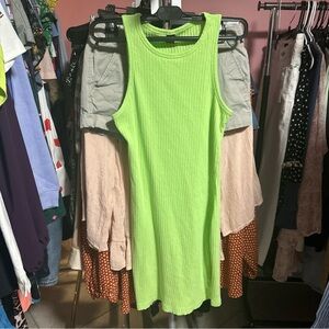 SHEIN Lime Green Asymmetrical Dress